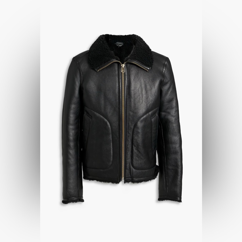 BRAND NEW RAG & BONE Stanley Shearling Jacket Black XS NWT Unisex